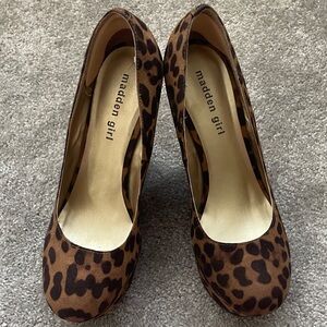 Madden Girl Brown Leopard Heels